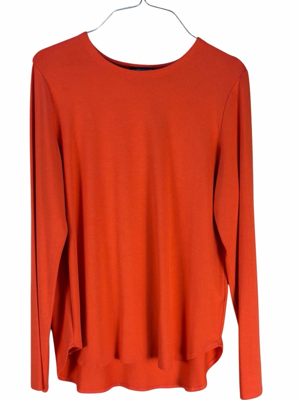 Eileen Fisher Long Sleeve Crewneck Top in Orange